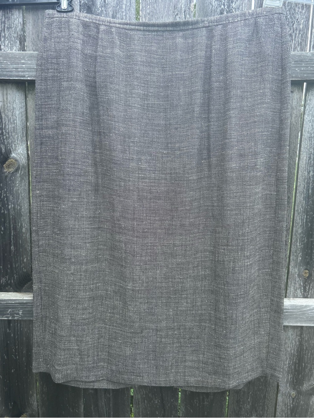 Eileen Fisher Italian Linen Viscose Crosshatch Charcoal Skirt 3X Plus